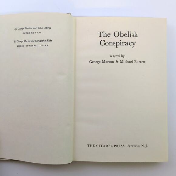 The Obelisk Conspiracy George Marton Michael Burren 1976 HC 1st American Ed - Picture 4 of 6